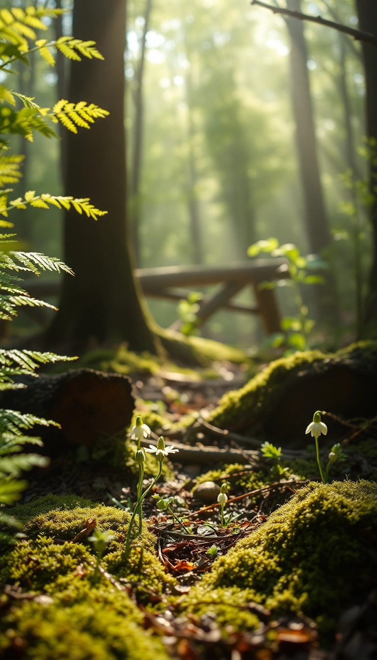 HD iPhone AI Spring Forest Floor Scenic Wallpaper Royalty-Free Stock Photo